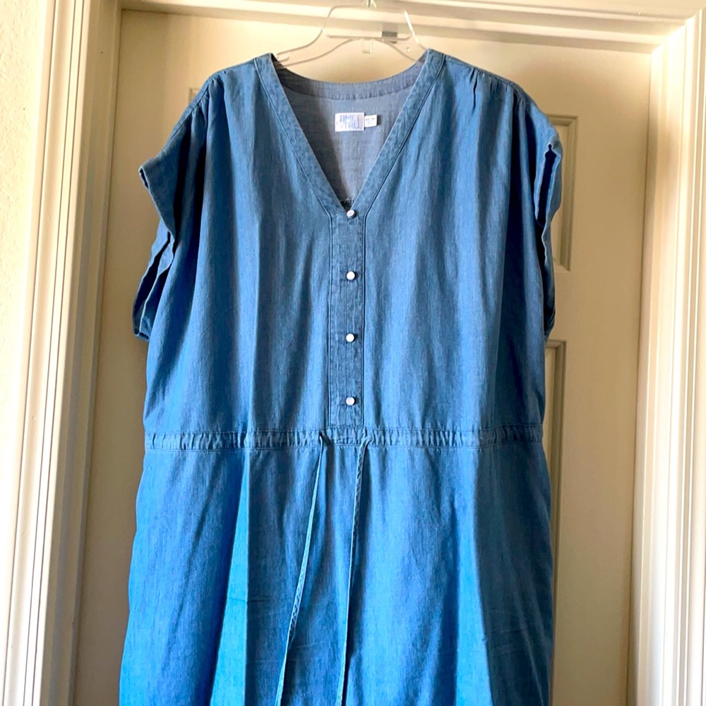 Blue linen dress